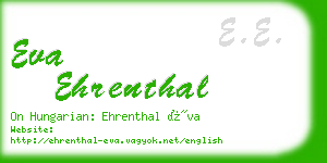 eva ehrenthal business card